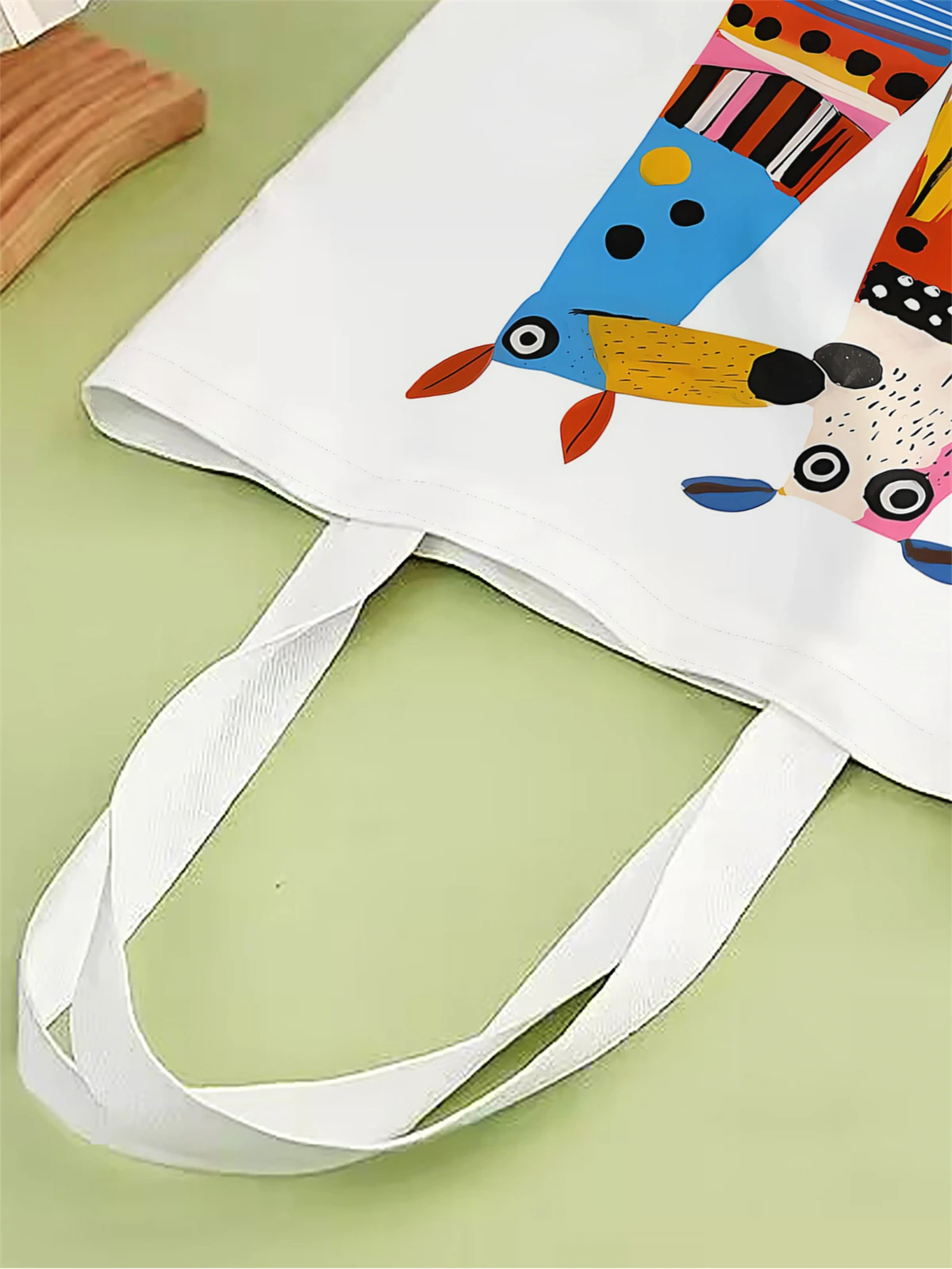 1pc,cartoon image handbag, reusable fashionable handbag, multifunctional handbag, printed canvas shopping bag