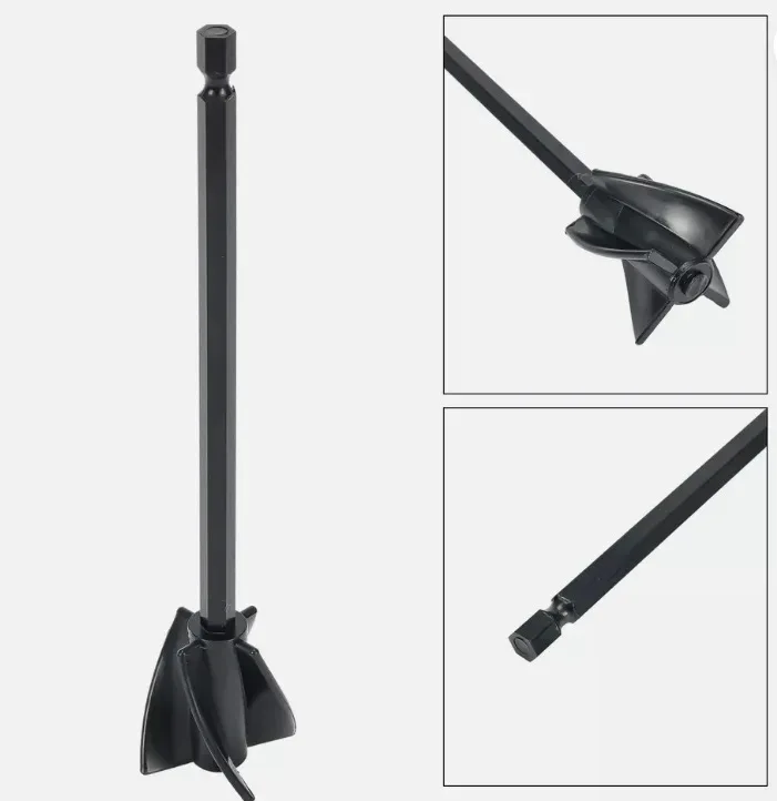 6.35mm Hex Shaft Drill Mixer Epoxy Resin Paint High Viscosity Stirring Paddle Attachment