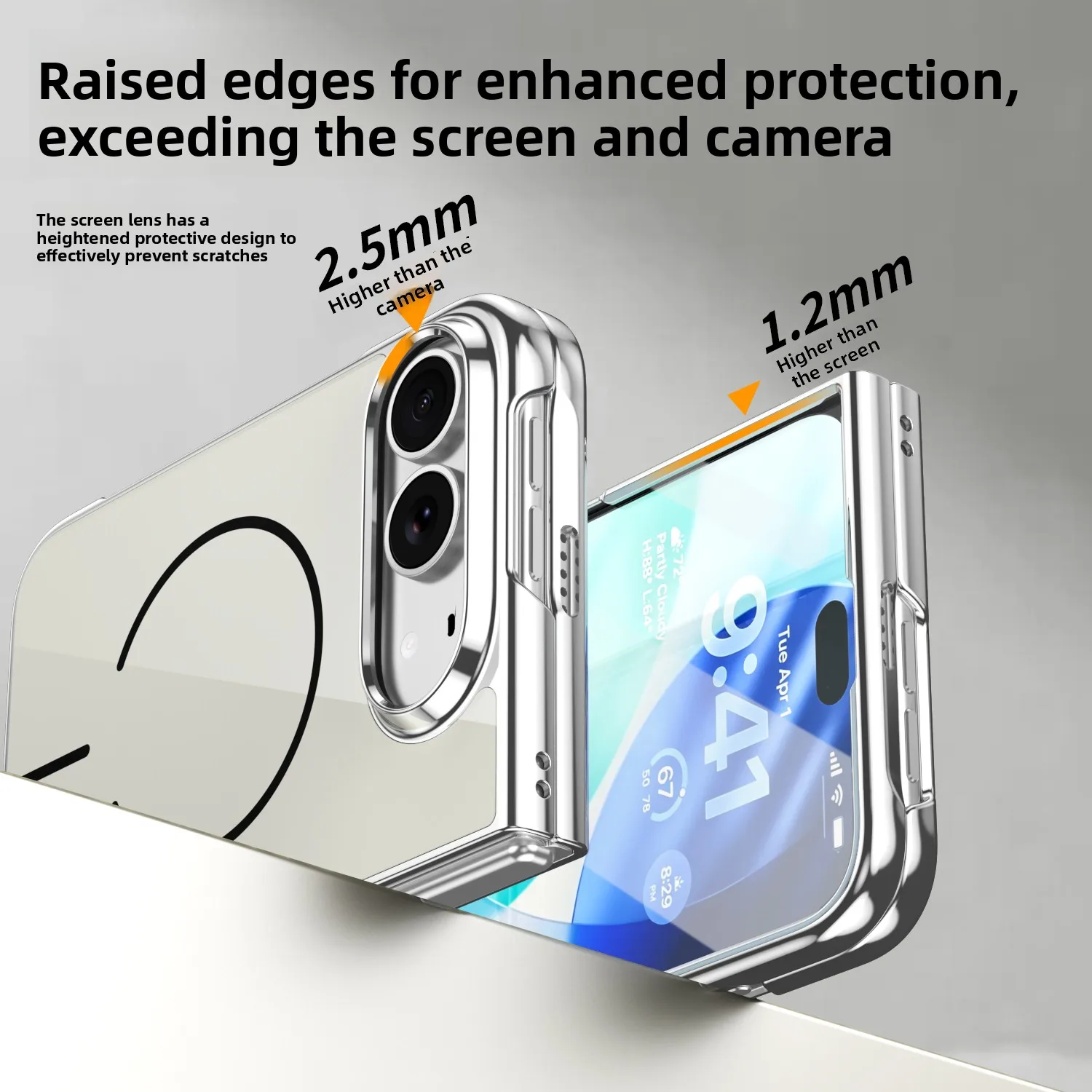 Magnetic Electroplating Integrated Case with Lens Protection - Anti-Scratch and Shockproof Back Cover