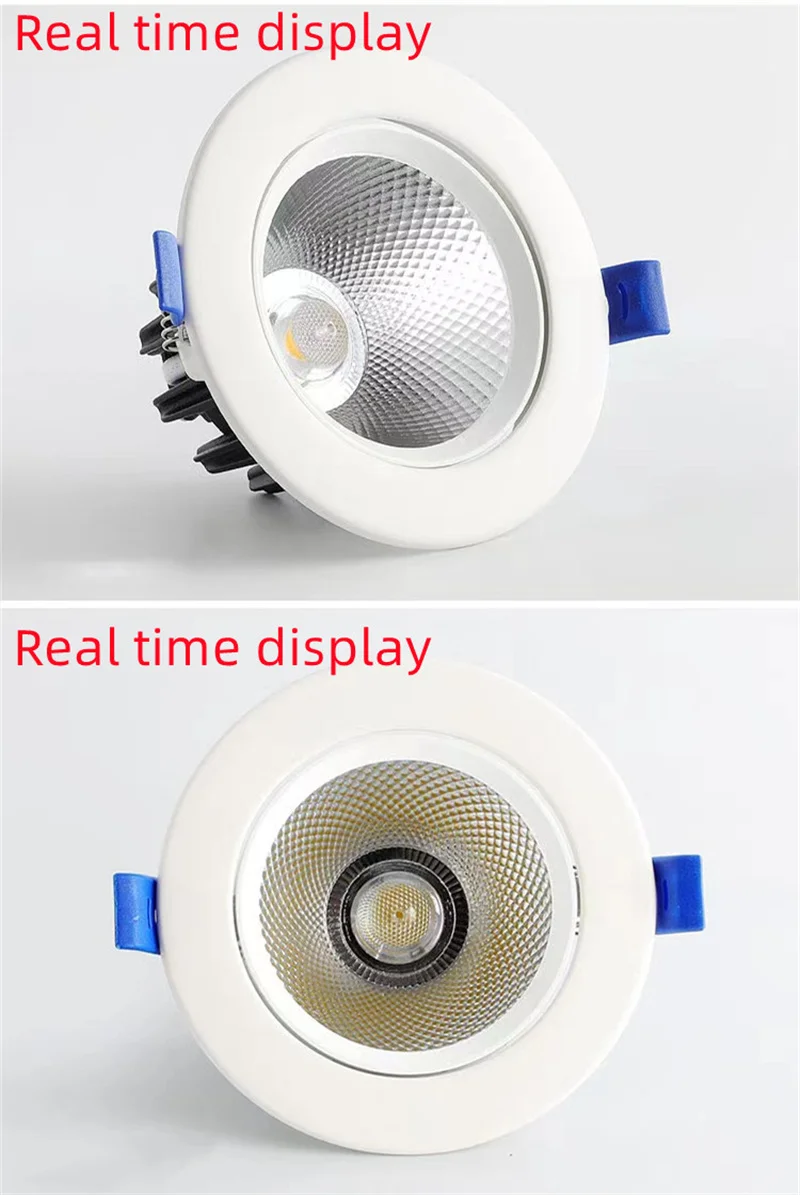 Tanie Round Recessed Changeable Dimmable COB Ceiling Lamp Spot Light AntiGlare sklep