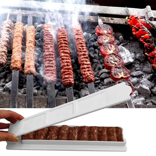 Kézi Kabob Penész Grill Kebab Készítő Nyársai Könnyen Használhatók És Tisztíthatók A Bbq -Eszközökhöz Kitchen Kimató Grillálás Kemping - Image 4