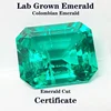 Lab Grown Columbia Emerald 10x12mm Emerald Cut Charms Gemstone Advanced DIY Jewelry Rings Earrings Making Certificate 1