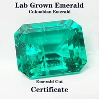 Lab Grown Columbia Emerald 10x12mm Emerald Cut Charms Gemstone Advanced DIY Jewelry Rings Earrings Making Certificate 1