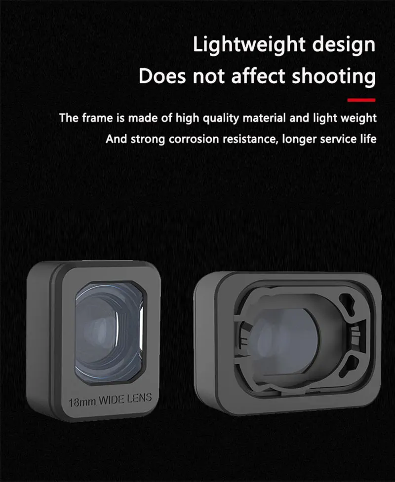 Wide-Angle lens Filter for DJI Mini 3 Pro, Lightweight design Does not affect shooting The frame is made of high quality material and light weight And