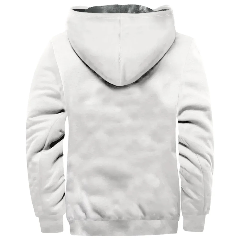 New Christmas Splice Cotton Coat Hooded Sweater Casual Print Long Sleeve Zipper Sweater Thick Cotton Coat Winter