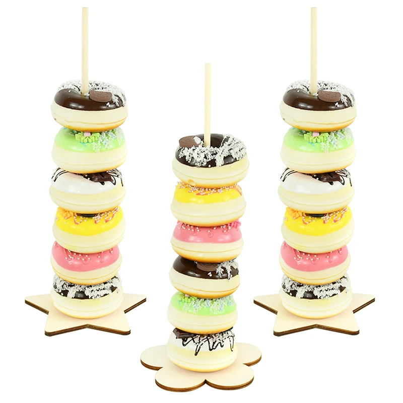 

1Pc Wooden Donuts Stand Sweets Dessert Doughnut Holder For Wedding Birthday Party Candy Bar Table Decoraitons Baby Shower