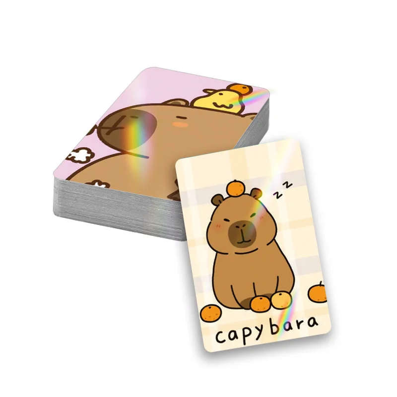 Cartoon Animal Capybara Double Sided Printing Card Cartoon Lomo Cards HD Photocard Kids Gift Collection Cards 30pcs