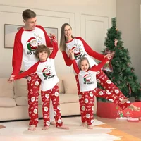 Christmas Pyjamas Cute Santa Claus Print Parent-child Matching Clothing Set Baby Dog Romper O-neck 2 Pieces Homewear Family Look 1