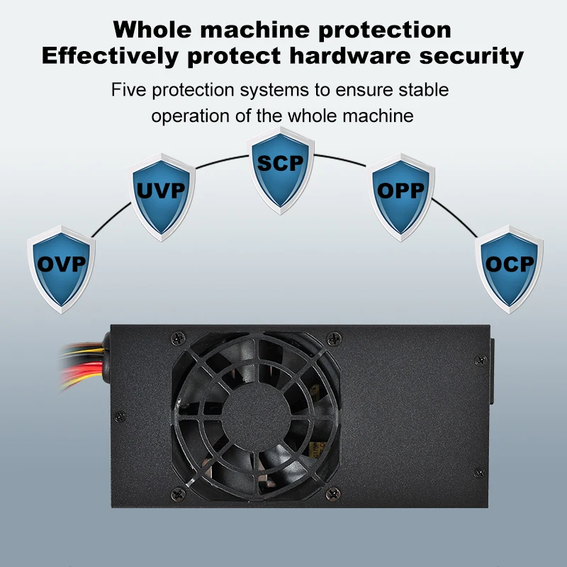 TFX 케이스용 냉각 팬, 500W 넓은 전압 160-264V PC 전원 공급 장치, 80 플러스 브론즈 스위칭, 8cm
