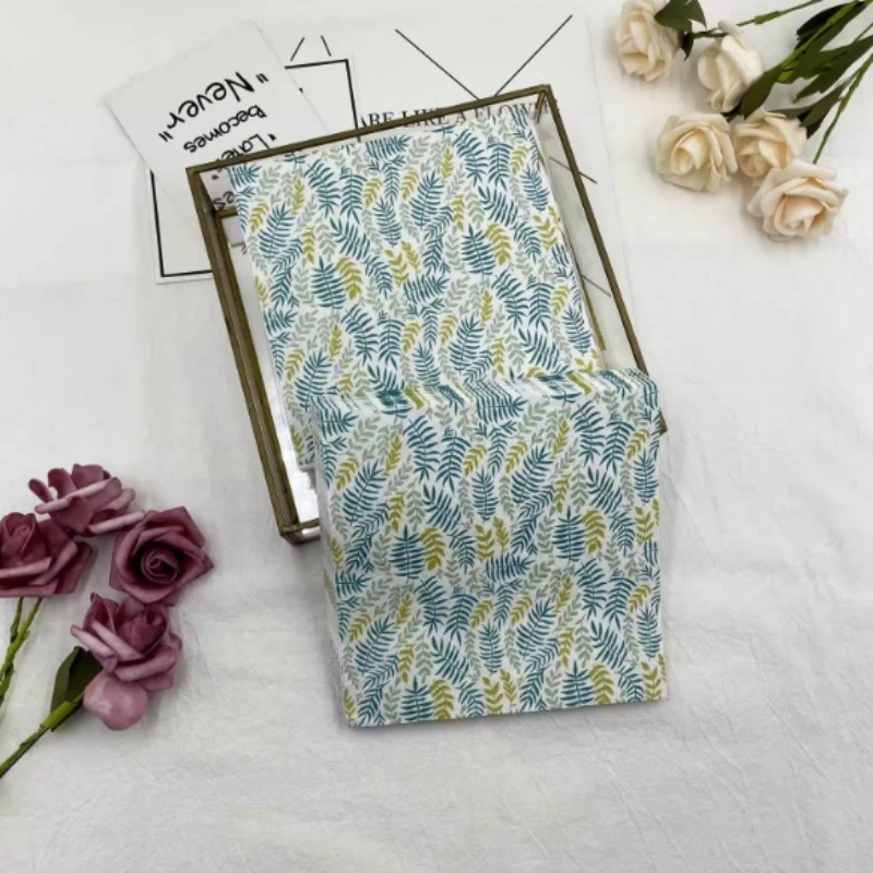 Colorful Printed Napkins 2 Ply Leaf Flower Paper Party Wedding Folding Disposable Wine Glass Placemats 20pcs/pac 33*33cm Cheap
