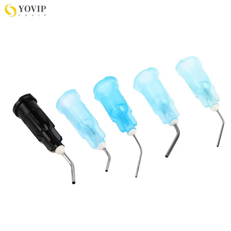 20pcs Dental Irrigation Bent Needle Tips Flow Etchant Resin Delievery Syringe Dentist Tools