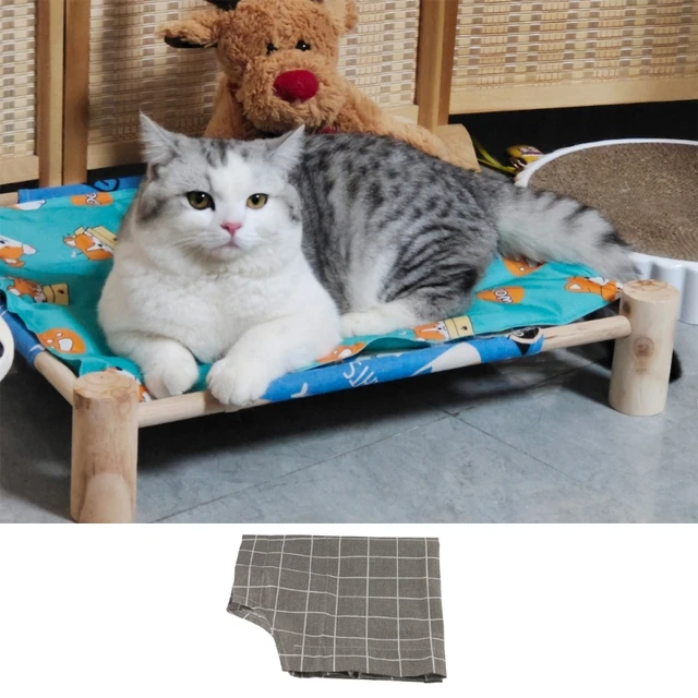 D0AD Elevated Cat Bed Replacement Fabric Breathable Print Pet Summer Bed Cushion Mat 6