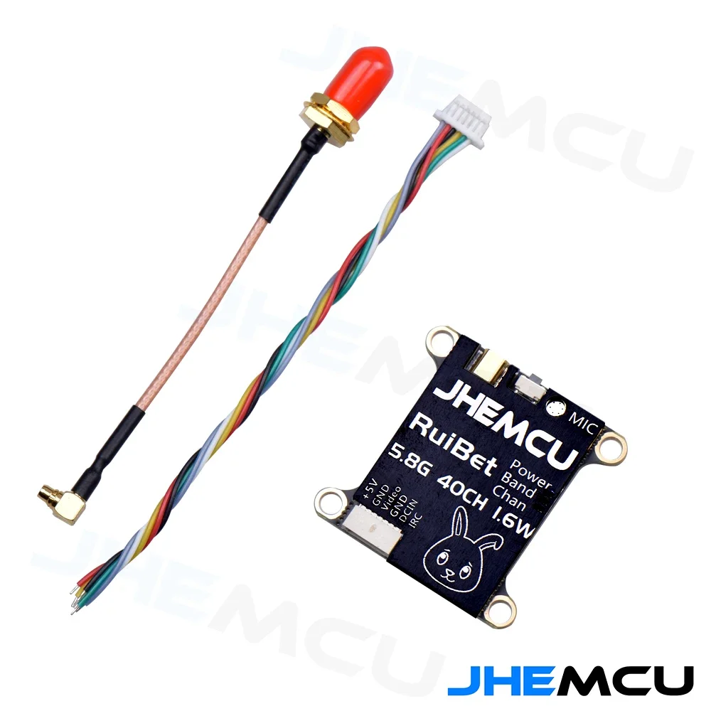 

JHEMCU RuiBet Tran-3016W 5.8GHZ 40CH PIT/25MW/200/400/800/1600MW Switchable VTX 2-6S 30.5X30.5MM For Long range FPV Racing Drone