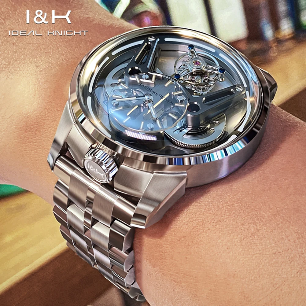Ideal Knight Automatic Mechanical Watch for Men Flywheel Movement Sapphire Crystal Mirror Luminous Waterproof Wrist watch Male