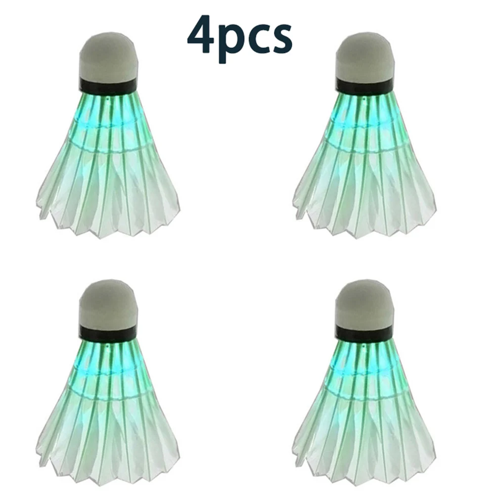 

4 Pcs Badminton Dark Night LED Glowing Light Up Shuttlecock Lighting Balls for Indoor Outdoor Sports 4 Pcs Badminton