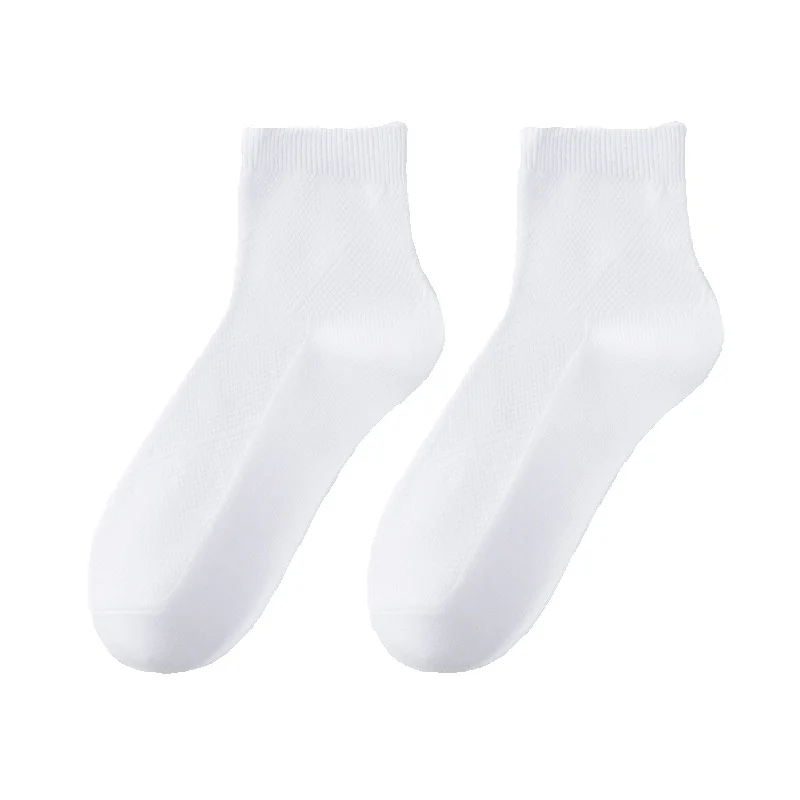 2025e Tube Four Seasons Mesh Breathable Summer Thin Deodorant Combed Cotton Men's Short Socks_voghion.com