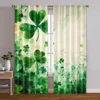 2pcs, Curtains 2D print Green Vitality Durable 100% Polyester Fabric (without rod) Thermal Insulation, and Room Darkening 1
