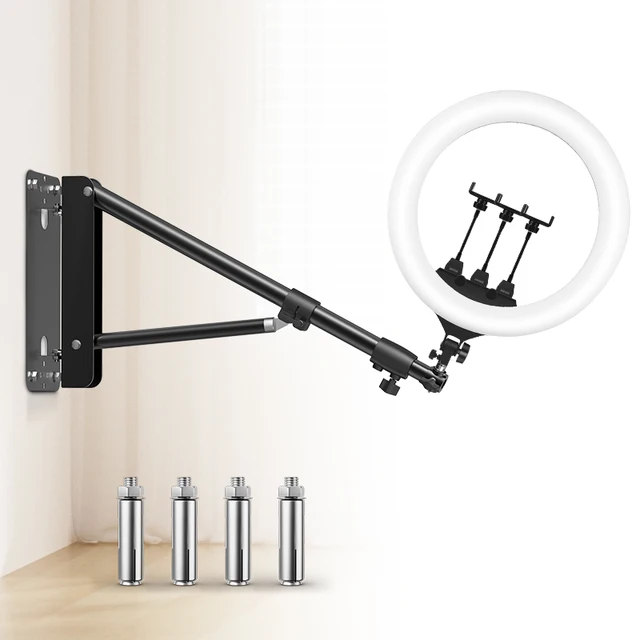 51-Inch Wall Mount Boom Arm For Ring Lights & Studio Equipment - Adjustable Photography Mount