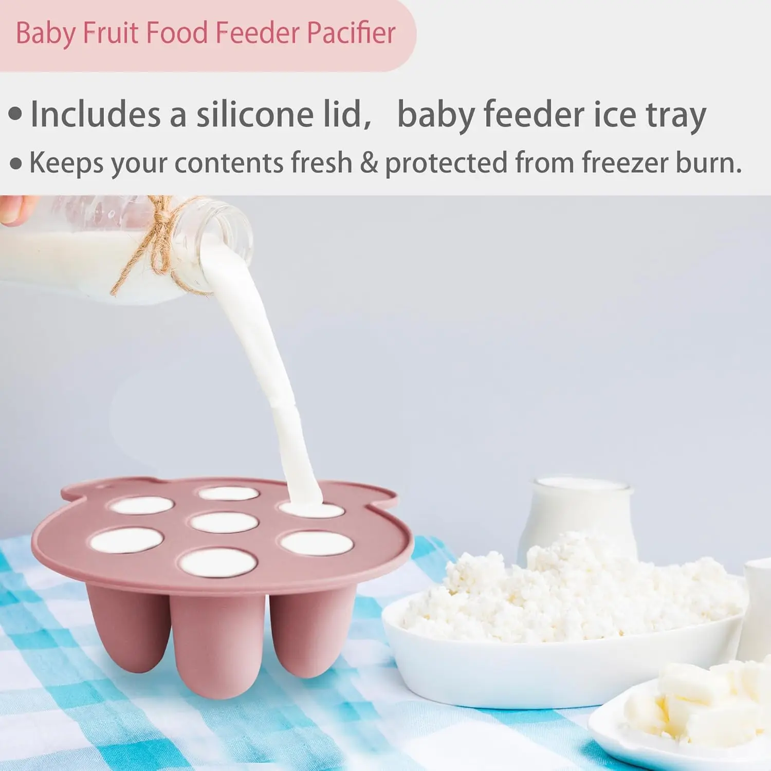 Silicone Freezer Tray 2pcs Bear Set Bites Fruit Feeder Breastfeeding Food Soup Popsicle Moulds