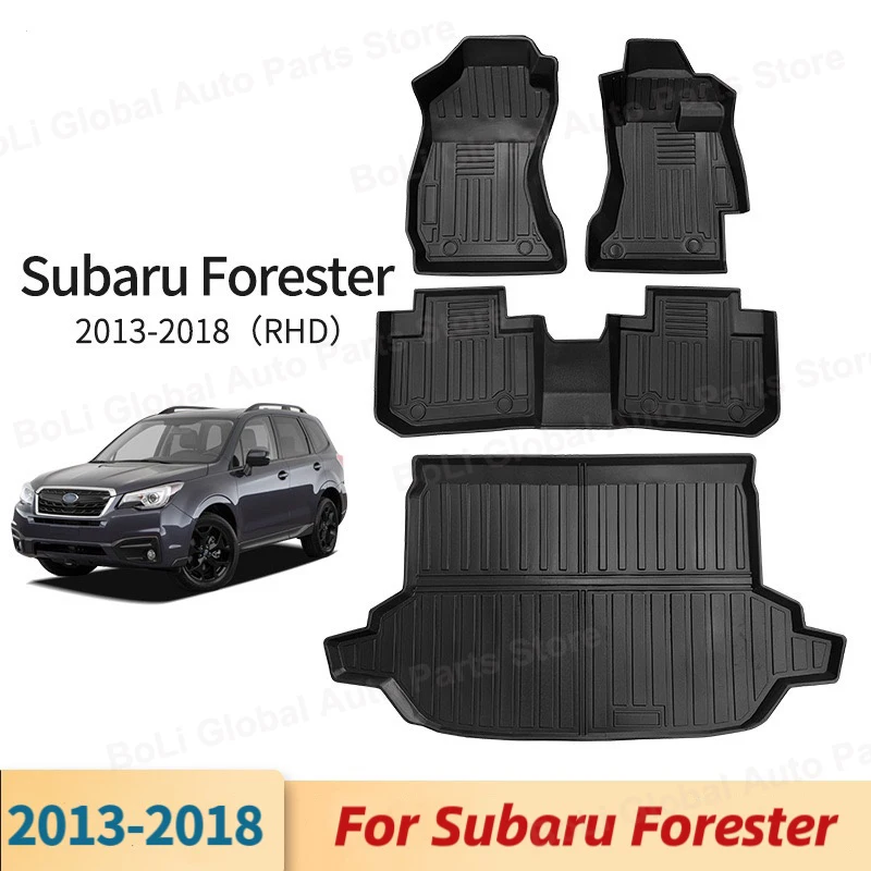 Use for 2013- SUBARU Forester car carpet AllWeather Floor Mat Trim to Fit For SUBARU Forester waterproof floor mat RHD