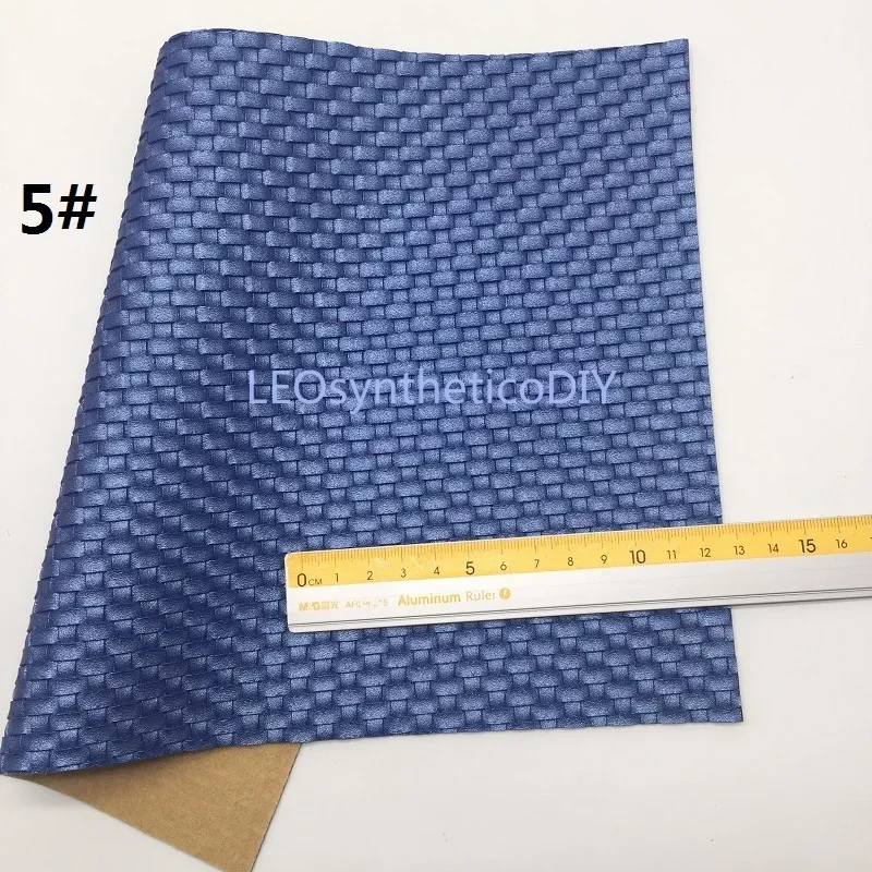 1PC 21X29CM Pearlized Weaving Faux Leather Fabric Synthetic Leather Fabric Sheets for Making Bows LEOsyntheticoDIY T382B