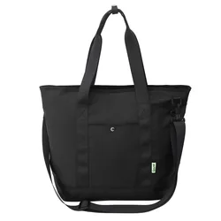 Trendy Large Capacity Geometric Waterproof Tote Bag - Unisex Street Style (Black)