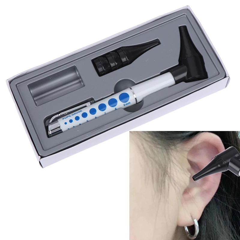 Otoscope Pen light Ear Care Tool Cleaner Diagnostic Earpicks Flashlight Magnifying Glass Len 4 Glimpse LED Lamp Health