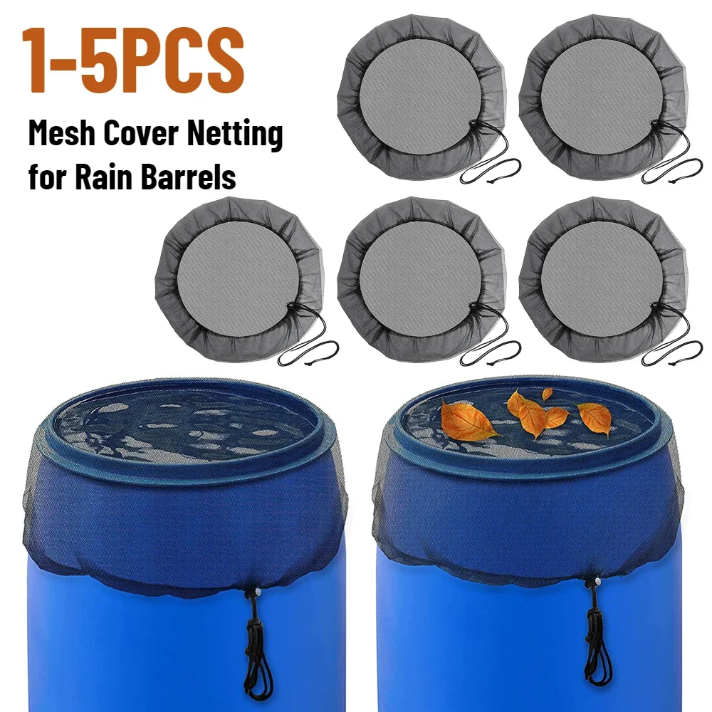 Mesh Cover Netting for Rain Barrels PE Water Collection Buckets Tank Raindrop Harvesting Tool Anti-Mosquito Water Protection rain barrel cover