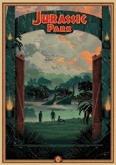 Dinosaur Canvas Painting Jurassic Park Movie Posters Vintage Posters And Prints Wall Art Pictures For Living Room Home Decor Peckshirt