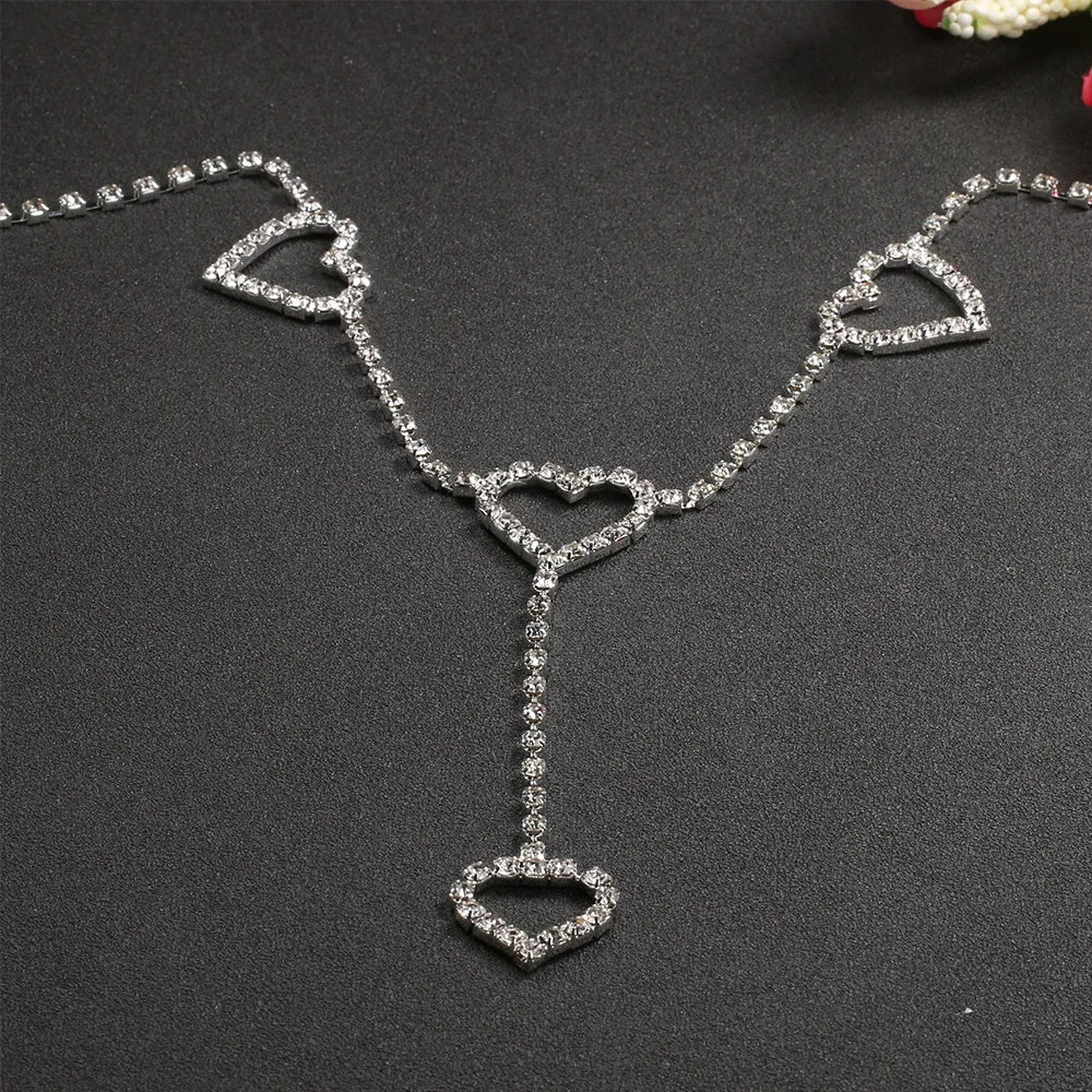 Rhinestone Body Chains Belt Crystal Waist Chains Heart Pendant Summer Beach Waist Body Jewelry Festival Belt Belly Jewelry Women - Image 5