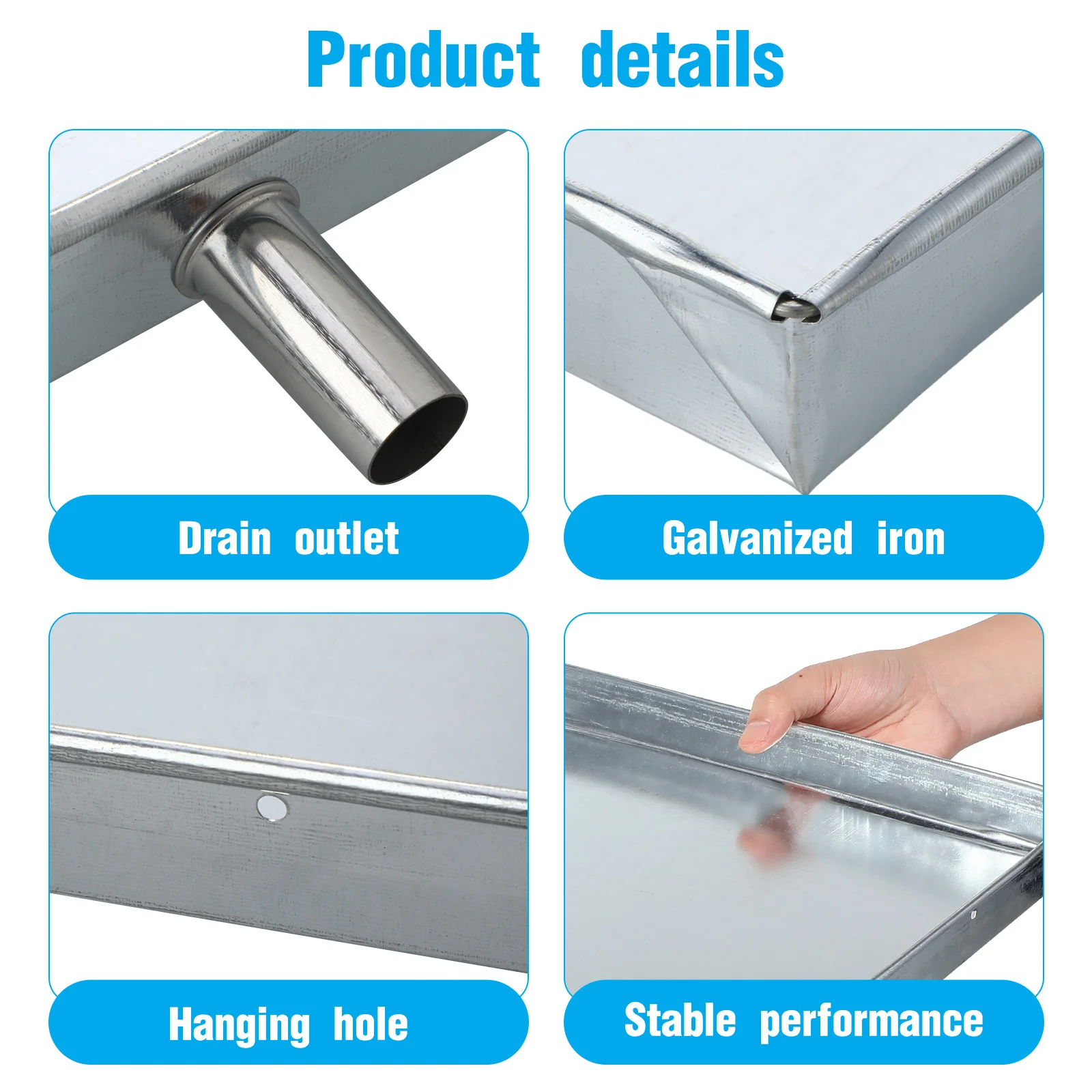 Lekbak, Draagbare Airconditioners, Kunststof Bak, Lekbak voor Condenswater, Ac-Lekkussen, Airconditioner, Afvoerslangset (Color : 2m tube, Size : 81.5cm