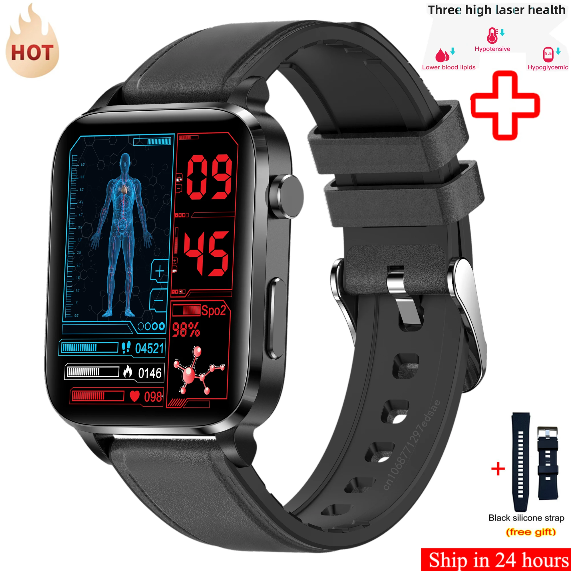 Montre connectée F100 de qualité médicale, avec traitement assisté au Laser, trois modes