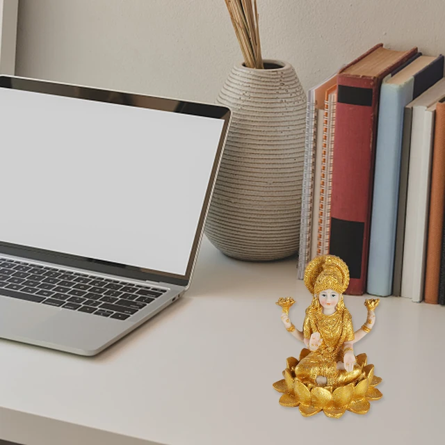 Mini déesse hindoue indienne or bouddha Figurine méditation résine cadeau prospérité salle de Yoga pour autel jardin Diwali sanctuaire bureau 4