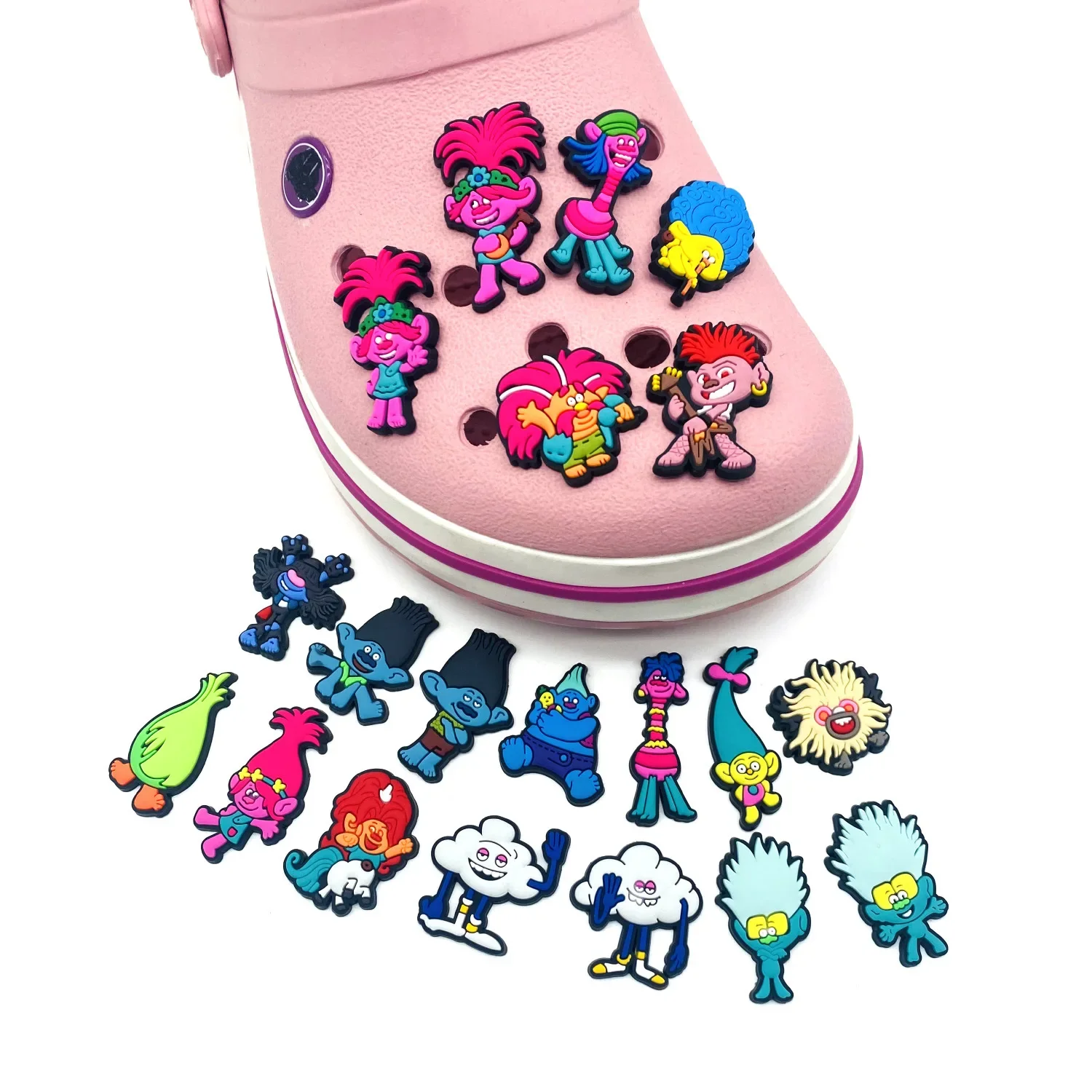 Single sale 1pcs Trolls Cartoon Series PVC Shoe Charms Accessories Shoe  Decorations for Croc Jibz Unisex Party Gifts - AliExpress