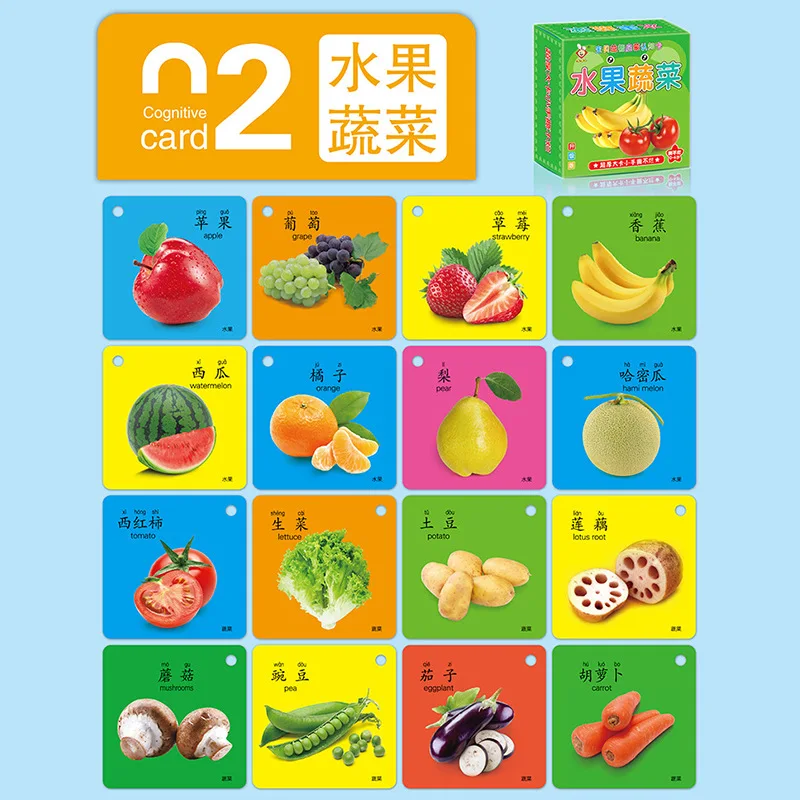 45pcs Montessori Children Toddler Baby Cognitive Card Animal Double-sided Early Education Cards for Kids Gift 1-6Y 4
