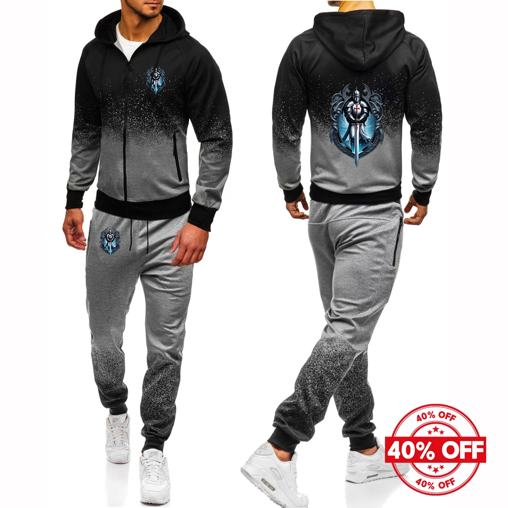 Mens Knights Templar Hoodies and Sweatpants Sets