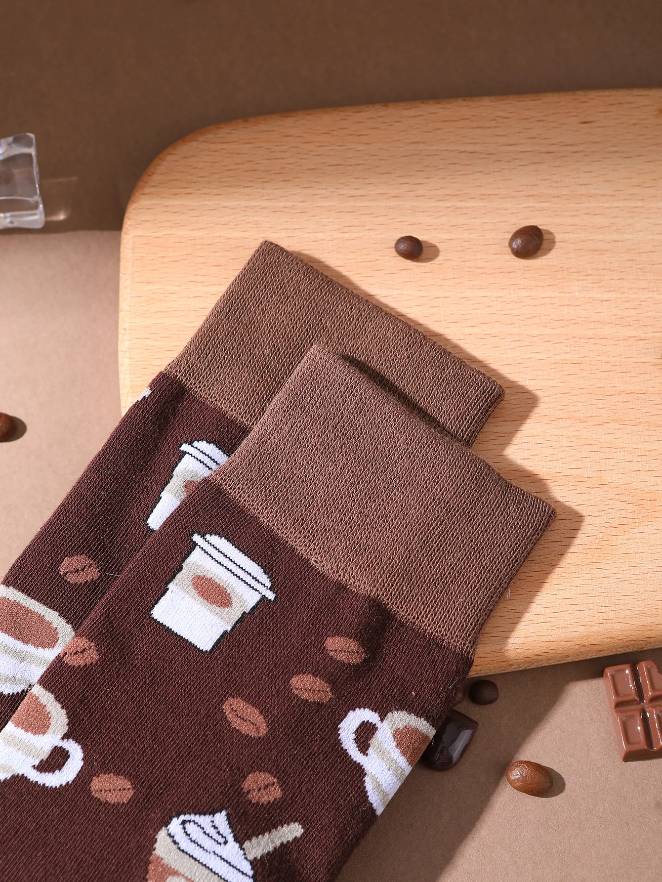 Mid-Calf Socks 1 Pair Men/Women Novelty Fun Coffee Cup Gift Box Fashion Comfortable Breathable All-Season