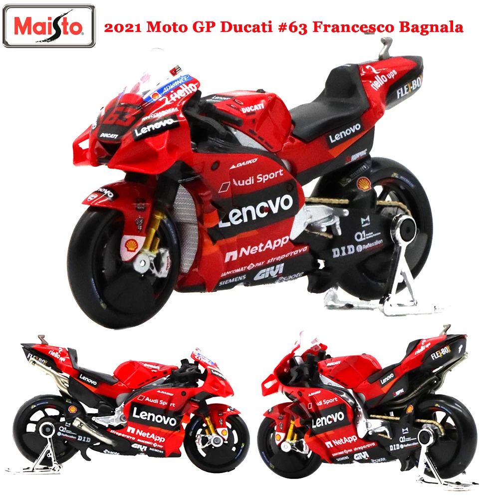 Maisto 2021 MotoGP Racing Ducati Lenovo Team #63 Racing Cars 1:18 Alloy Motorcycle Model Collection Gift Toy For Adults Children