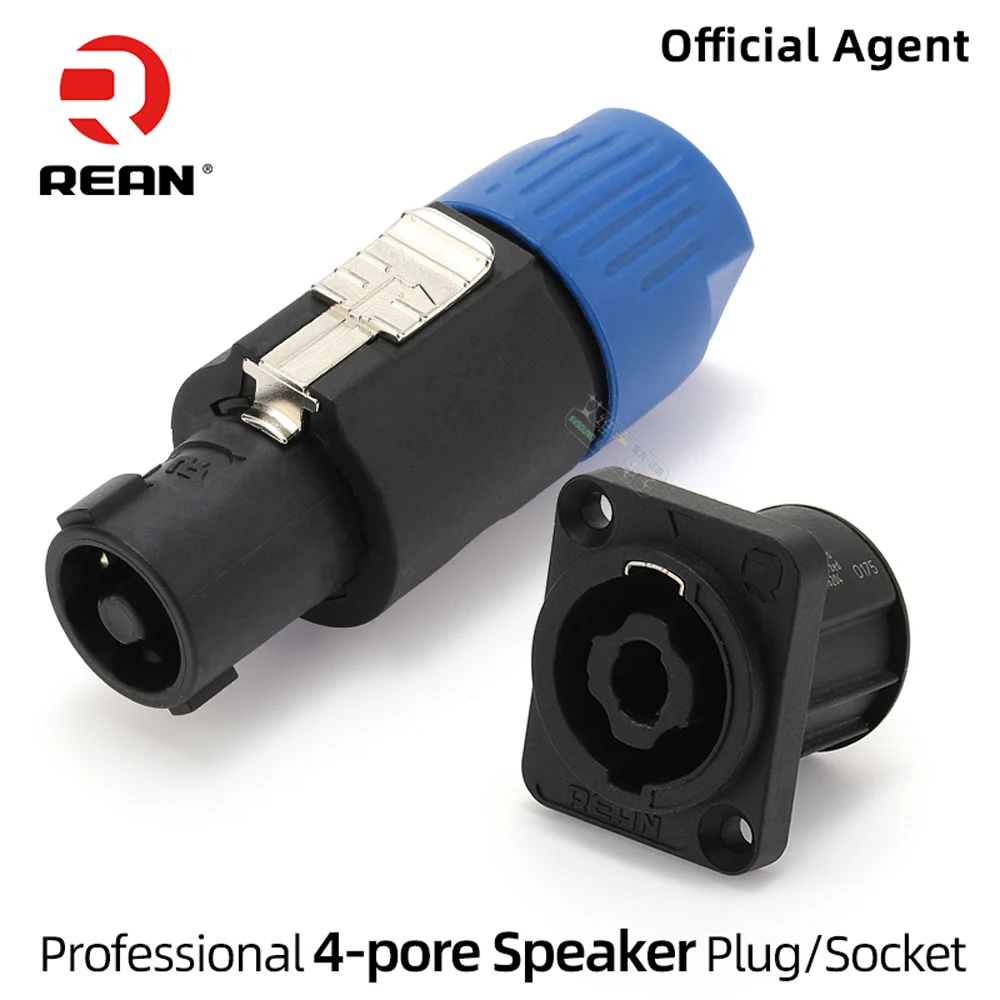 REAN RLS4MPZ 4-Pin Lautsprecherbuchse, Verstärker-Lautsprecheranschluss, Vergoldet für Heimkino & Bühnen-Audio-Equipment – Detail 2
