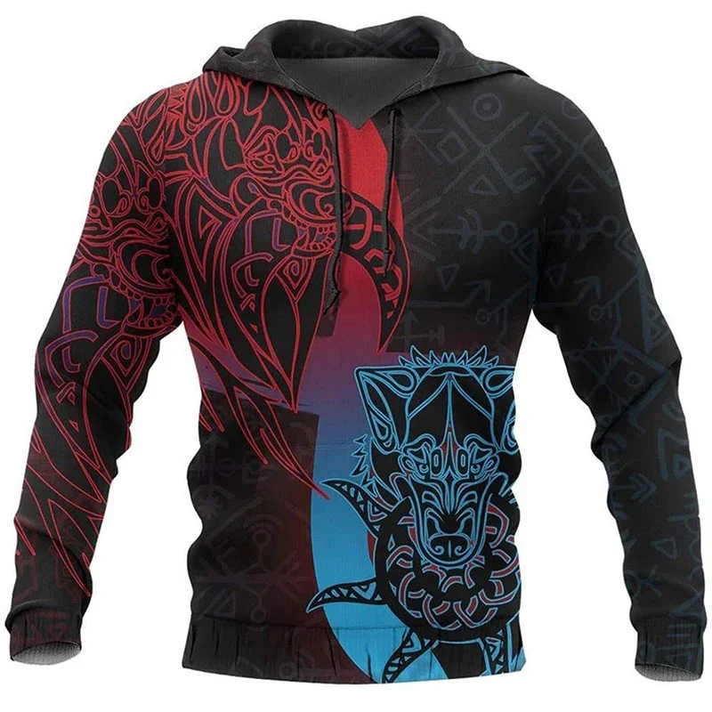 

Mens Clothes Vikings Tattoo Printed Hoodies Man Women Fashion Casual Harajuku Hip Hop Pullover Sweatshirts Sudaderas Oversized