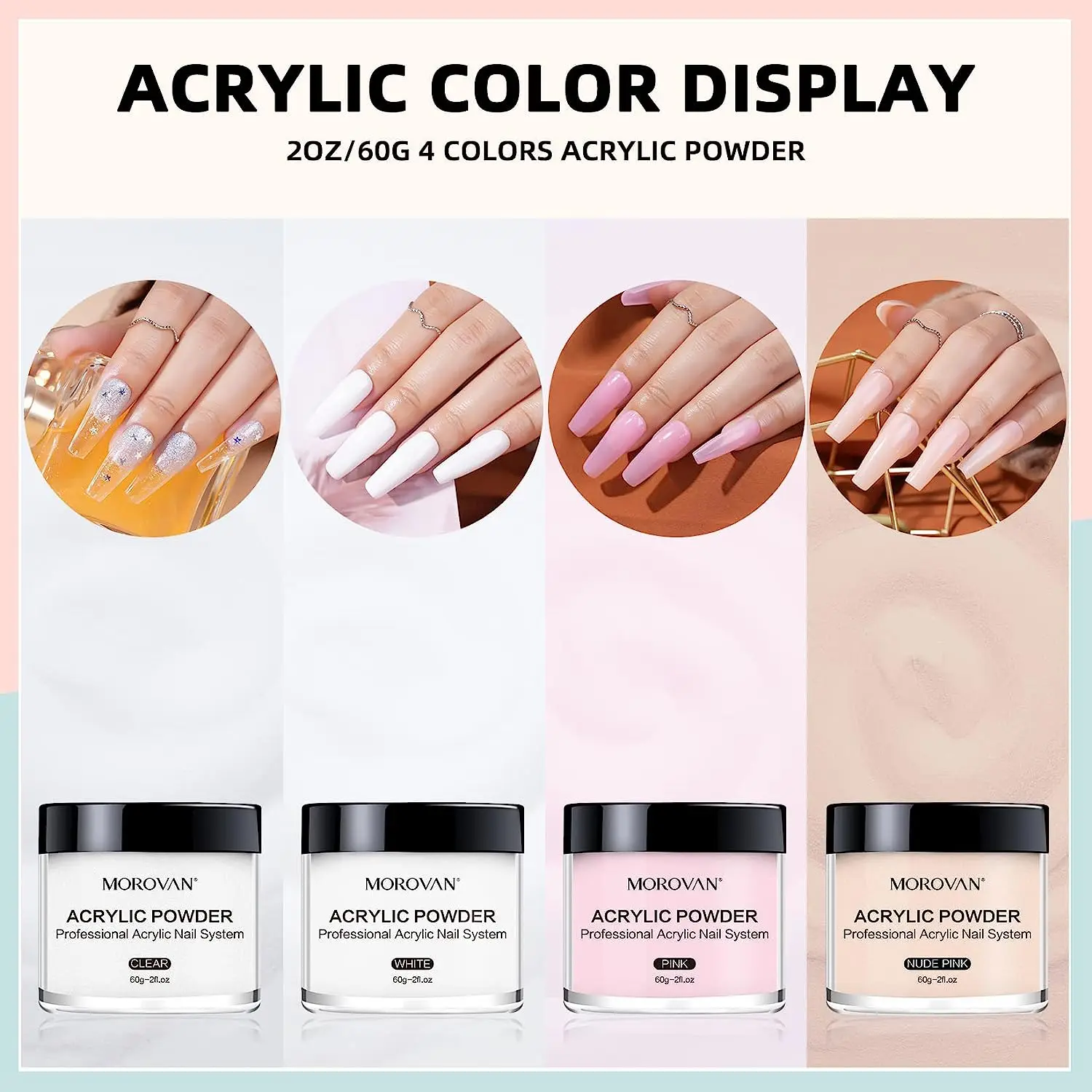 Acrylic Powder Professional Polymer Colored Nail for Extension Carving nail powder,nail powder set