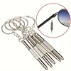 2Pcs Multifunctional Mini Screwdriver 3in1 Slotted Cross Hex Screw Driver Glasses Phone Watch Screw Repair Keyring Tool 2