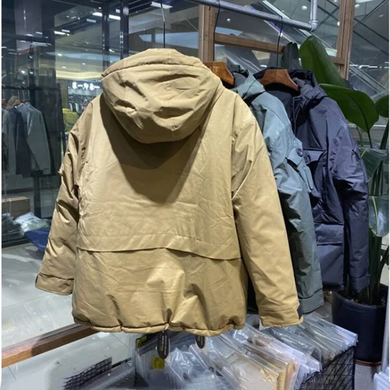 남성용 후드 작업복, 코튼 패딩 재킷, 루즈 멀티 포켓, 두꺼운 바람막이, 야외 낚시 라이딩 도구, 스톰 슈트