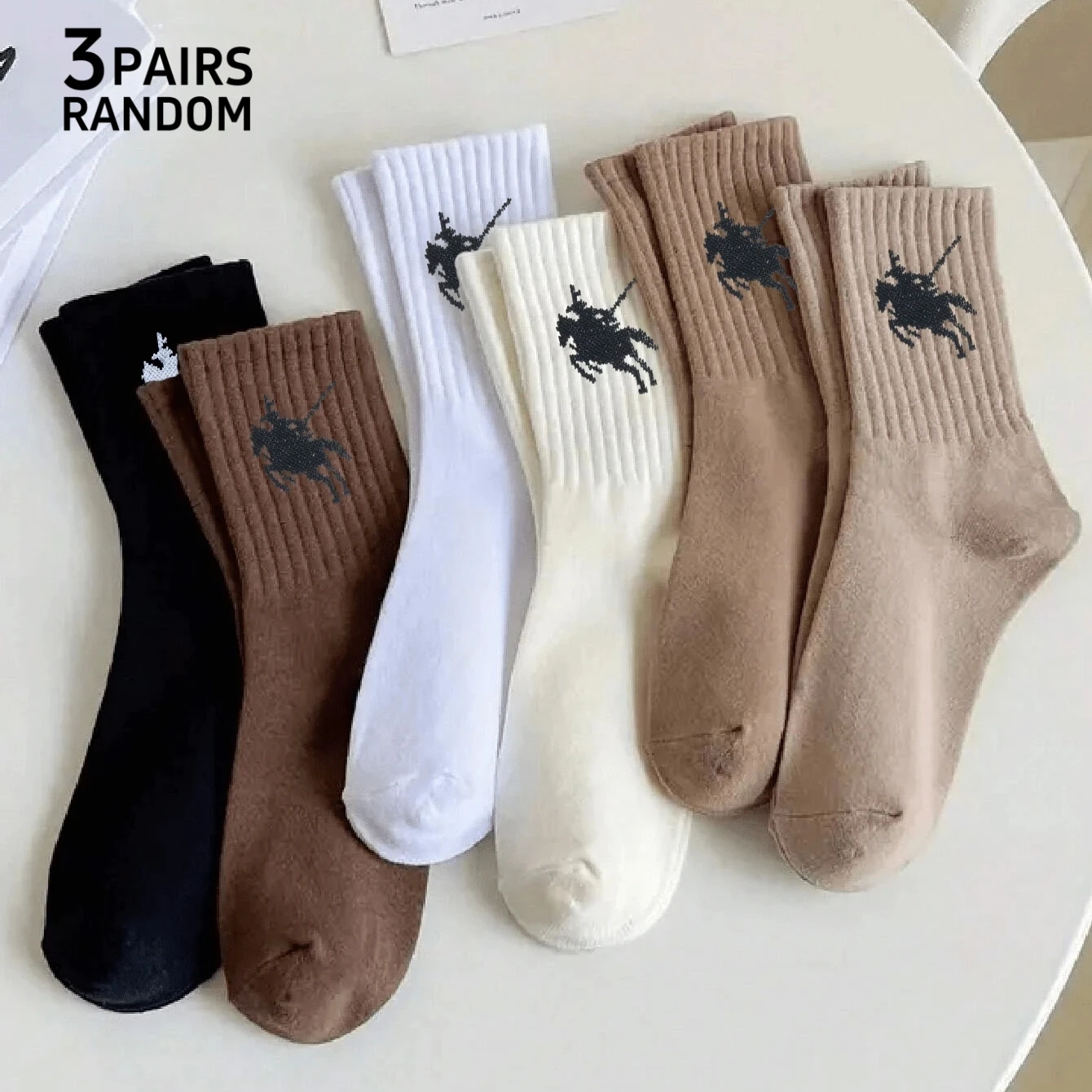 Wielopak damskich skarpetek załogowych Knight, modne, wygodne, oddychające, odprowadzające wilgoć