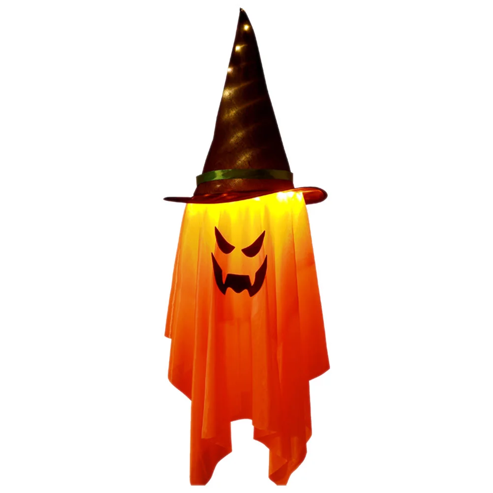

Glowing Wizard Hat Locket Decorative Witch Pendant Halloween Party Pendants Ornament Copper Wire Hanging Props