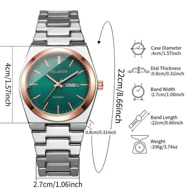 Fashion Men's Calendar Quartz Watch Luxury Men Business Watches - Image 6