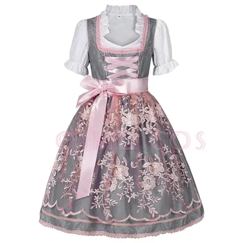 Halloween European and American women's clothing maid costume beer costume short tie sleeved dress women's suit Dress