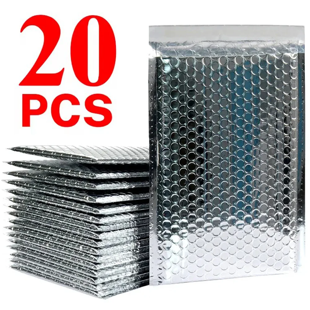 Silvery Bubble Metallic Shipping Envelopes - Small Business Packaging Supplies