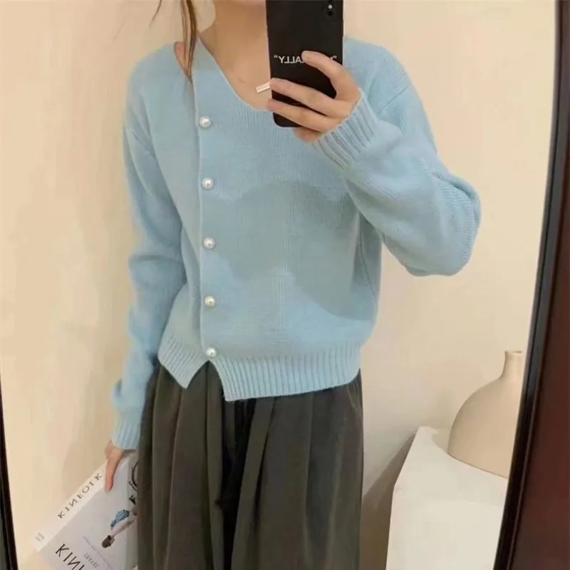 

Design sense pullover sweater women's autumn and winter 2023 new fashion lazy wind sweater top