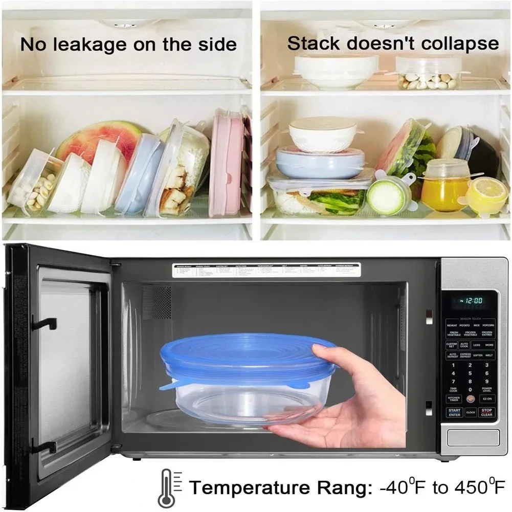 Silicone Covers Stretch Lids Reusable Airtight Food Wrap Keeping Fresh Seal Bowl Stretchy Wrap Food Storage